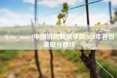 青岛中国消防救援学院2020年各省录取分数线