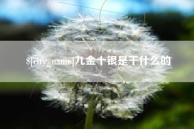 青岛九金十银是干什么的